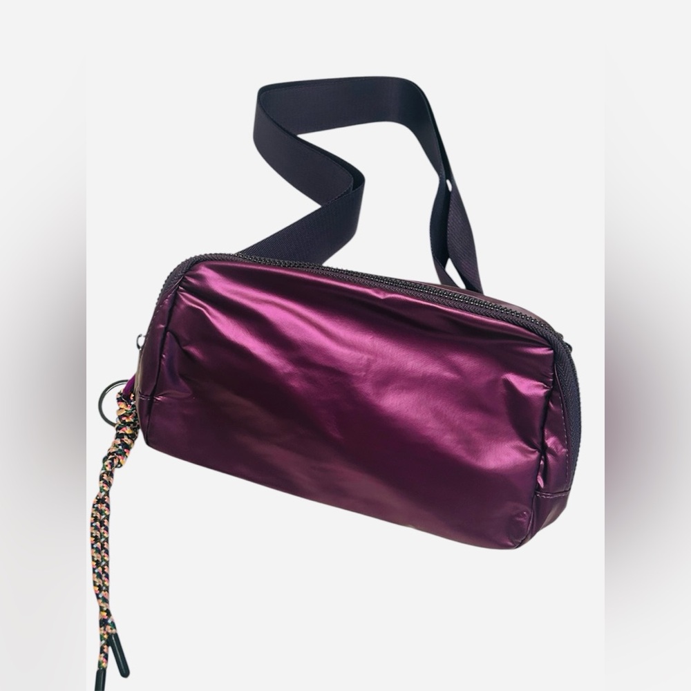 Elegant Purple Sling Belt Bum Bag With Adjustable Strap